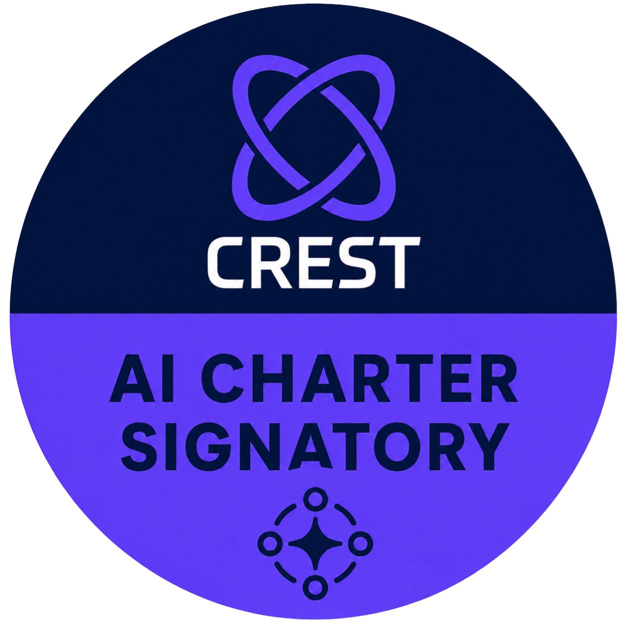 CREST AI Charter Signatory badge